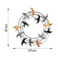 Spiral Flock Megapap metal wall art in black - bronze - silver color 87x5x87cm.
