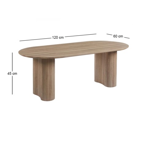 Τραπεζάκι σαλονιού Diaz ΜDF χρώμα natural stone 120x60x45εκ.