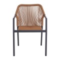 DINA Armchair Alu Anthracite/Rope Wicker Natural