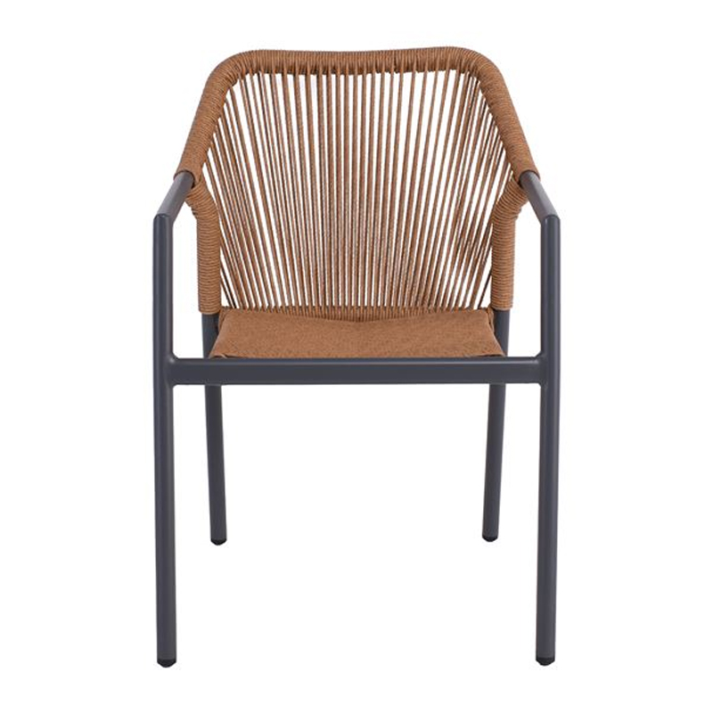 DINA Armchair Alu Anthracite/Rope Wicker Natural