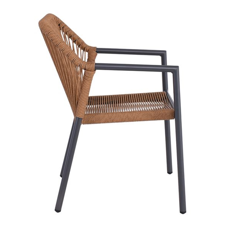 DINA Armchair Alu Anthracite/Rope Wicker Natural