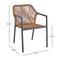 DINA Armchair Alu Anthracite/Rope Wicker Natural