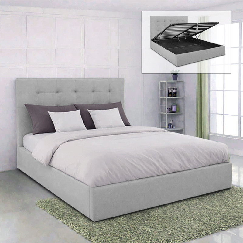 DOLCE Gas Lift Bed (for Mattress 160x200cm) Grey Fabric