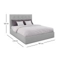 DOLCE Gas Lift Bed (for Mattress 160x200cm) Grey Fabric