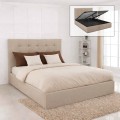 DOLCE Gas Lift Bed (for Mattress 160x200cm) Beige Fabric
