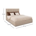 DOLCE Gas Lift Bed (for Mattress 160x200cm) Beige Fabric