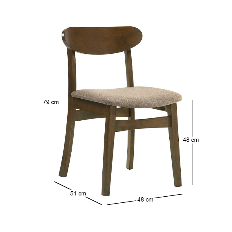 DOM Chair Walnut (Fabric Brown)