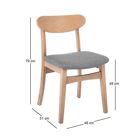 DOM Chair Oak (Fabric Grey)