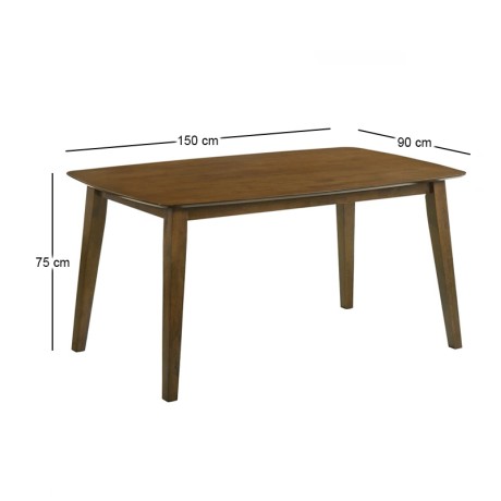 DOM Table 150x90cm Walnut