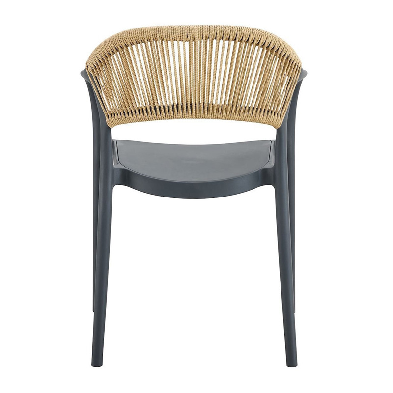 DONNA Armchair-Pro PP-UV Anthracite/Rope Wicker Natural