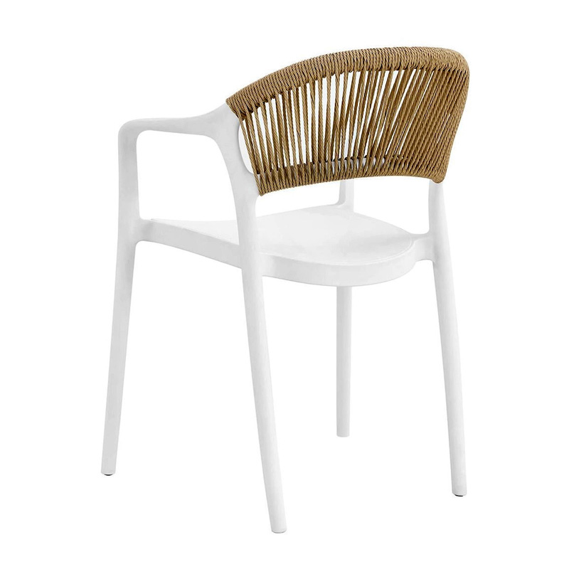 DONNA Armchair-Pro PP-UV White/Rope Wicker Natural