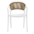DONNA Armchair-Pro PP-UV White/Rope Wicker Natural