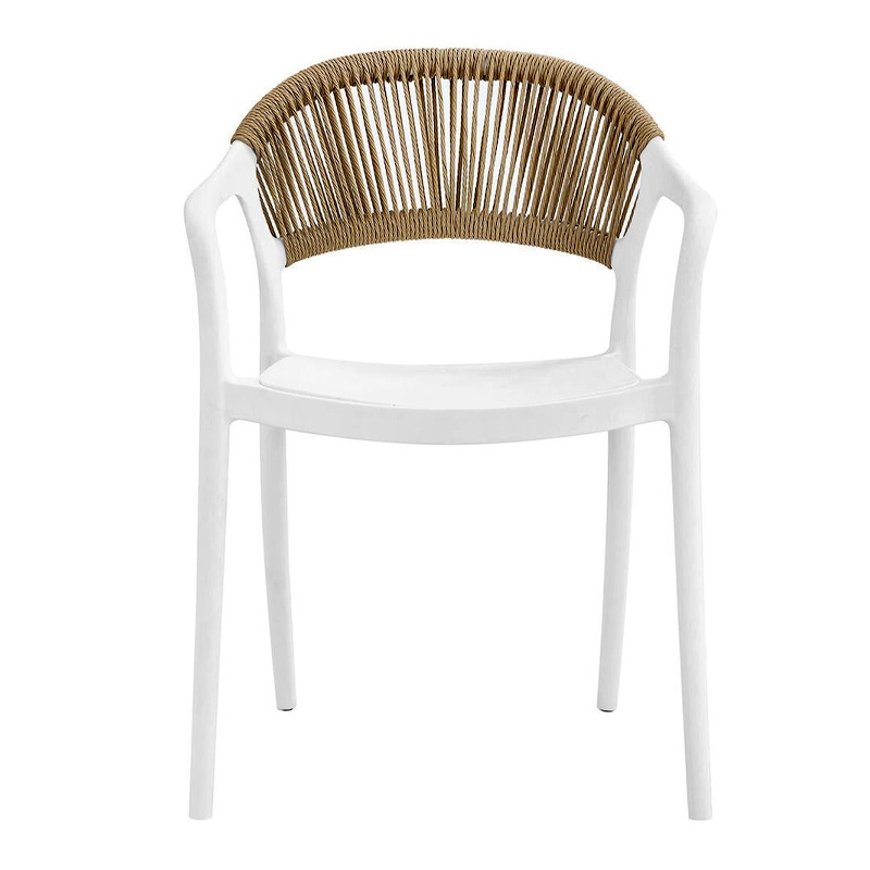 DONNA Armchair-Pro PP-UV White/Rope Wicker Natural