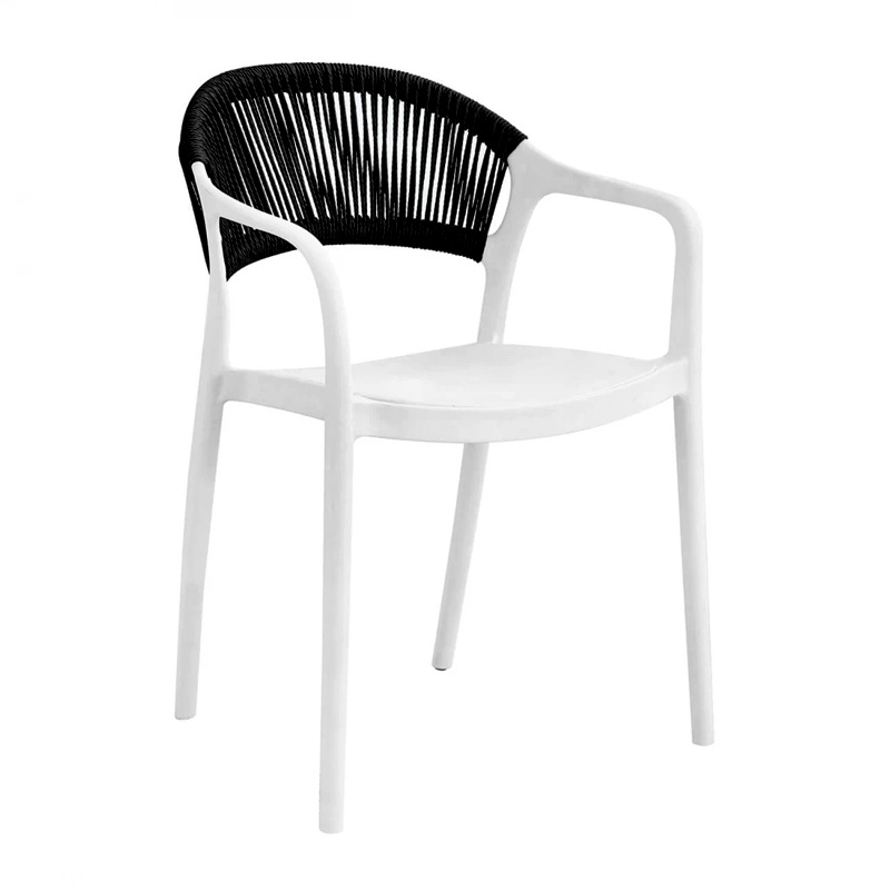 DONNA Armchair-Pro PP-UV White/Rope Wicker Black