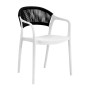 DONNA Armchair-Pro PP-UV White/Rope Wicker Black