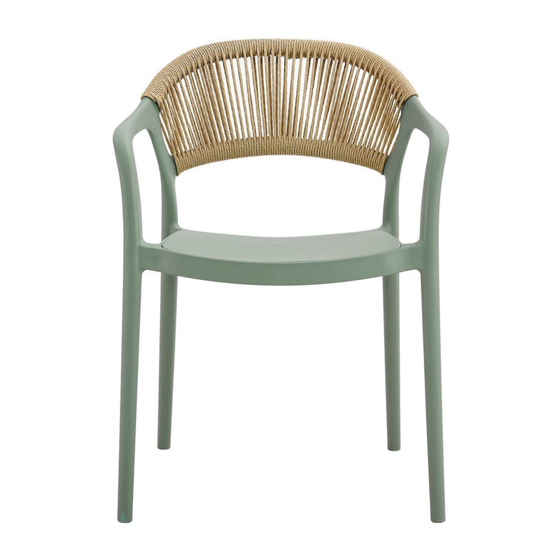 DONNA Armchair-Pro PP-UV Green/Rope Wicker Natural