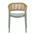 DONNA Armchair-Pro PP-UV Green/Rope Wicker Natural