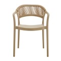 DONNA Armchair-Pro PP-UV Tortora/Rope Wicker Natural