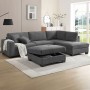 DORNO Right Facing Corner Sofa with Storage Ottoman, Fabric Anthracite