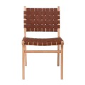 DUNE Chair Natural, Seat-Back Pu Brown Straps