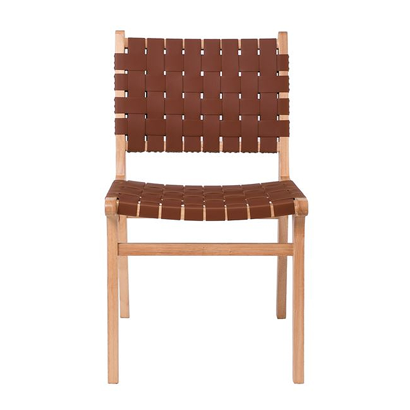 DUNE Chair Natural, Seat-Back Pu Brown Straps