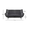 EMERALD 2-Seater Sofa Anthracite Corduroy Fabric
