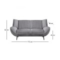 EMERALD 2-Seater Sofa Grey Corduroy Fabric
