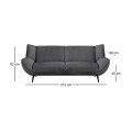 EMERALD 3-Seater Sofa Anthracite Corduroy Fabric