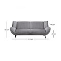 EMERALD 3-Seater Sofa Grey Corduroy Fabric
