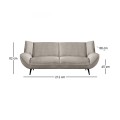 EMERALD 3-Seater Sofa Beige Corduroy Fabric