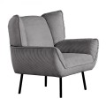 EMERALD Armchair Grey Corduroy Fabric