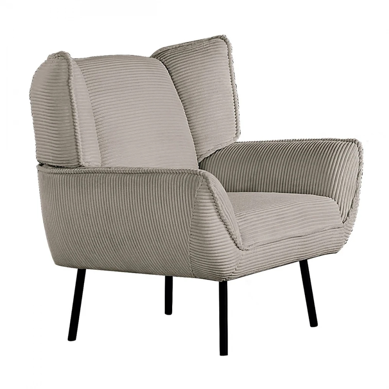 EMERALD Armchair Beige Corduroy Fabric
