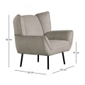 EMERALD Armchair Beige Corduroy Fabric