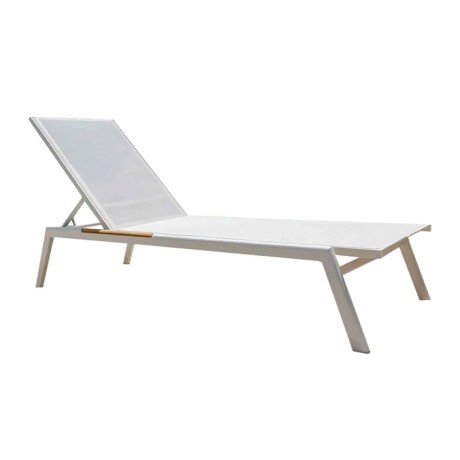 EMILY Lounger Alu White/Textilene White