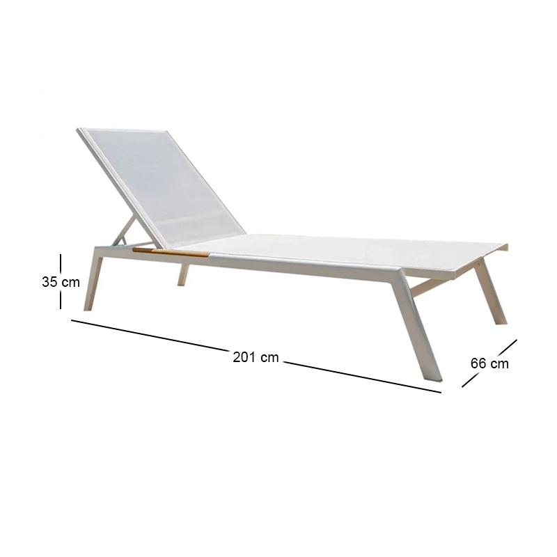 EMILY Lounger Alu White/Textilene White