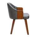 ENZO Armchair Walnut/Pu Black