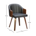 ENZO Armchair Walnut/Pu Black