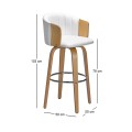 ENZO Bar Stool Natural/Pu White