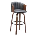 ENZO Bar Stool Walnut/Pu Black