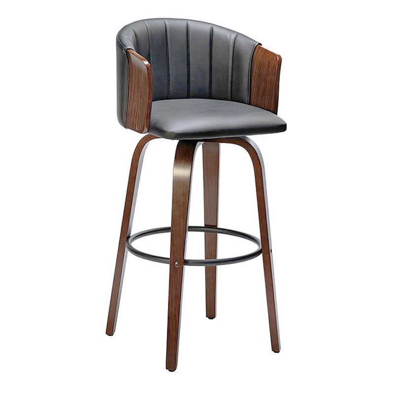 ENZO Bar Stool Walnut/Pu Black