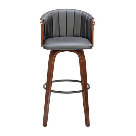 ENZO Bar Stool Walnut/Pu Black