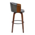 ENZO Bar Stool Walnut/Pu Black