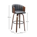 ENZO Bar Stool Walnut/Pu Black