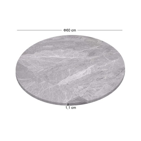 Sintered Stone Table Top D.60cm/11mm Grey Marble (under MDF 35x35cm)