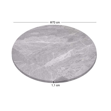 Sintered Stone Table Top D.70cm/11mm Grey Marble (under MDF 45x45cm)