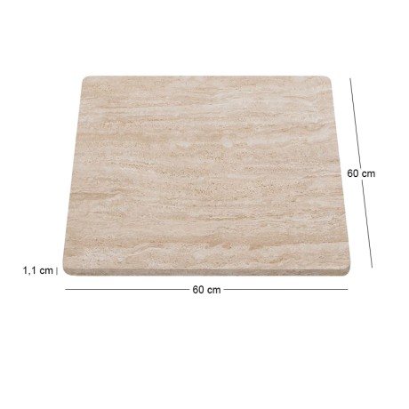 Επιφάνεια Μάρμαρο Sintered Stone, Απόχρωση Travertine Marble (MDF για στήριξη βάσης) 60x60cm/11mm
