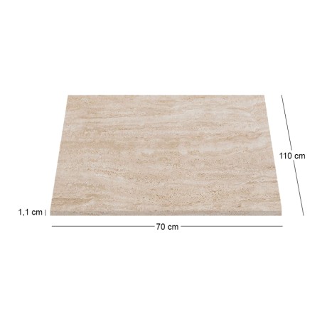 Επιφάνεια Μάρμαρο Sintered Stone, Απόχρωση Travertine Marble (MDF για στήριξη βάσης) 70x110cm/11mm