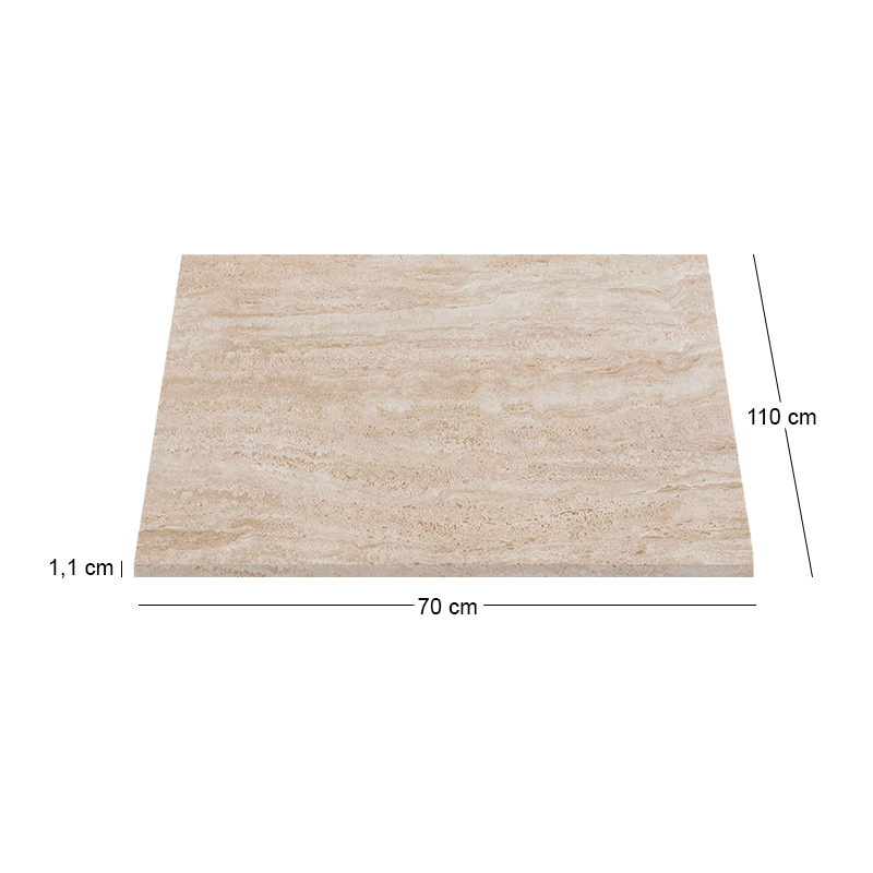 Επιφάνεια Μάρμαρο Sintered Stone, Απόχρωση Travertine Marble (MDF για στήριξη βάσης) 70x110cm/11mm