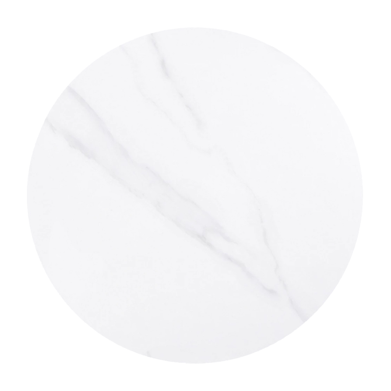 Sintered Stone Table Top D.70cm/11mm White Marble (under MDF 45x45cm)