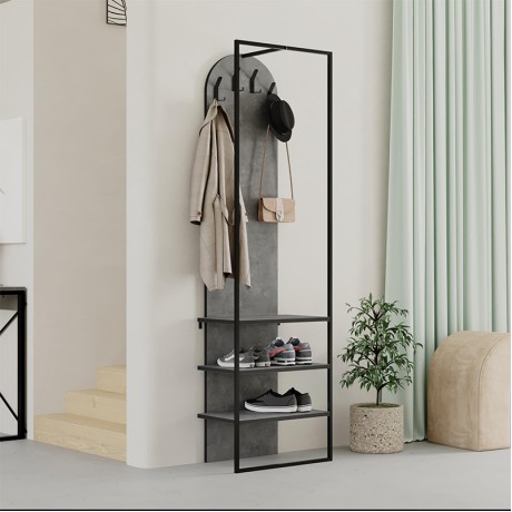 Έπιπλο εισόδου Archy Megapap χρώμα γκρι ρετρό 53x31,7x180εκ.